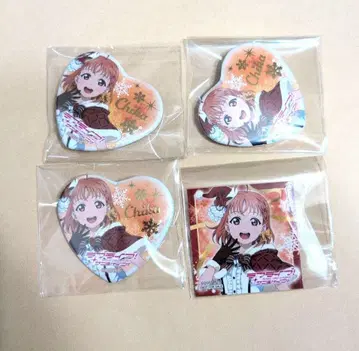 Aqours 징글벨이 멈추지 않아 타카미 치카 하트형 캔뱃지 스티커