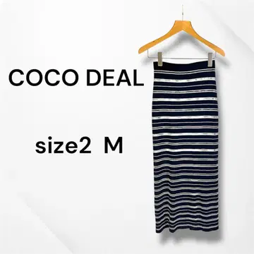 COCO DEAL 코코딜 시어 보더 니트 스커트 M 블랙