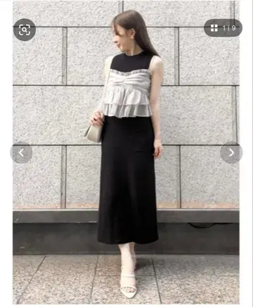 SNIDEL 시어 뷔스티에&컷 탱크 원피스 SET