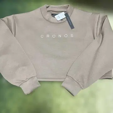 CRONOS 베이지 크롭 맨투맨 L