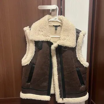 H&M 보아 자켓 XS 브라운 크림