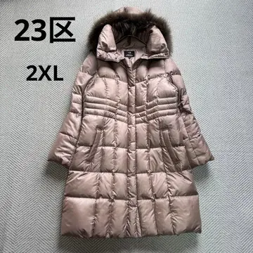 새상품급 23구 롱다운 코트 후드 퍼 샴페인 베이지 2XL