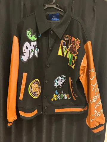 바시티 자켓 상하이발 스트릿 브랜드 MAISON EMERALD 브라운