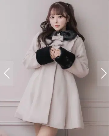 pium 피움 요크 프릴 리본 도리 코트