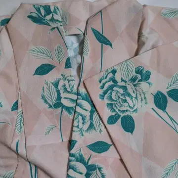 마메치요 모던 장미 핑크 그린 단의 기모노