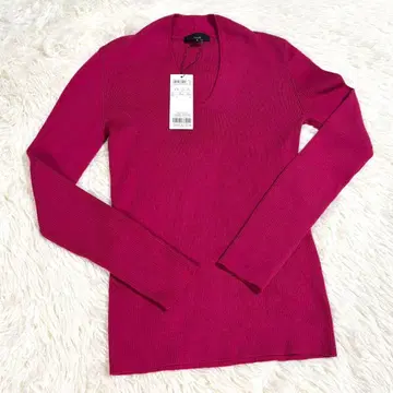 Icb @세탁 가능한 코튼 셔닐 V넥 슬리브 니트 아이씨비 긴팔