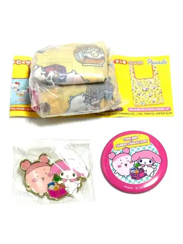 새상품 산리오 치이카와 (먼작귀) 핀즈 캔뱃지 에코백 가챠