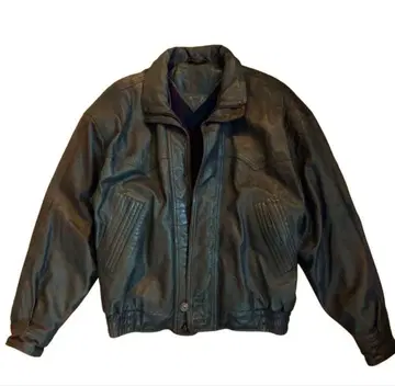 Y2K 천연 가죽 가죽 자켓 A-2 짧은 기장 레어 브라운 안감 바이커