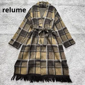 저널 스탠다드 레리움 relume 가운 코트 체크 모헤어