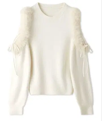 스나이델 에코 퍼 슬리브 니트 풀오버 snidel