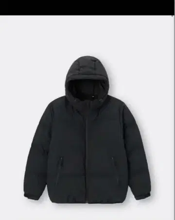 GU 유니클로 블랙 다운 자켓 후드 부착