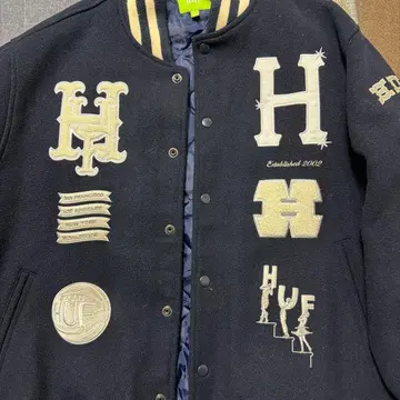 HUF 네이비 바시티 자켓
