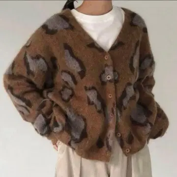 TODAYFUL 투데이풀 레오파드 모헤어 가디건 니트