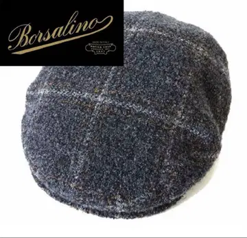 볼사리노 다크 그레이 체크 무늬 헌팅 모자