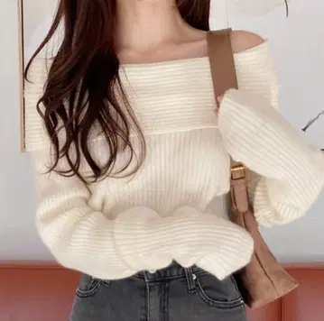 Riff 오프숄더 니트탑