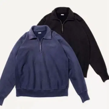 A.PRESSE 빈티지 하프 집 스웨트셔츠