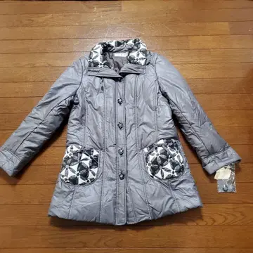 그레이 버튼 하프 코트 9호 사이즈