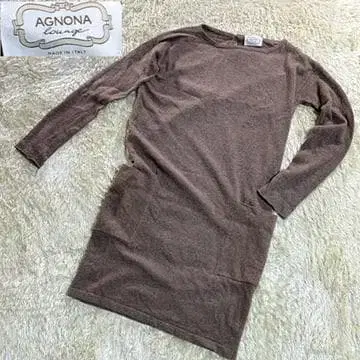 새상품급 아뇨나 울 니트 원피스 브라운 캐시미어 실크 S 긴팔