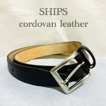 SHIPS 쉽스 가죽 벨트 코도반 다크 브라운 광택 고급