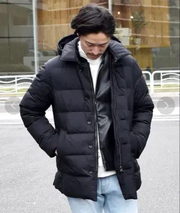 새상품급 SHIPS 코마츠 마테레 초발수(R) 후드 싱글 다운 코트