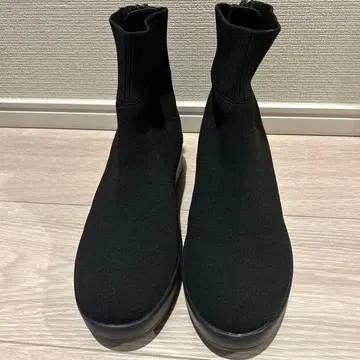 호킨스 니트 부츠 삭스 부츠 블랙 통굽 블랙 23