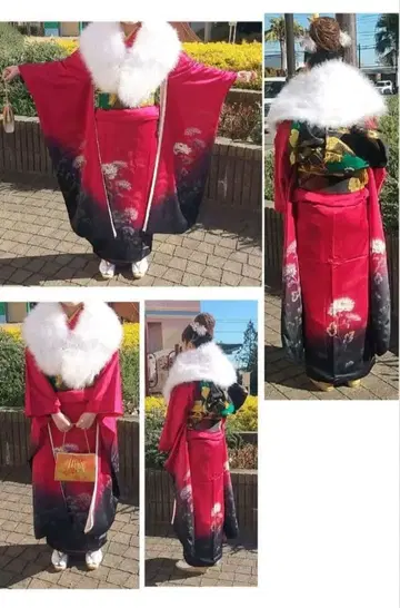 기모노 단품 정가 40만 엔 사용 2회뿐 후리소데 기모노 일식 세트