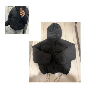 SNS 인기 볼륨 다운 숏 다운 자켓 착용 사진 있음