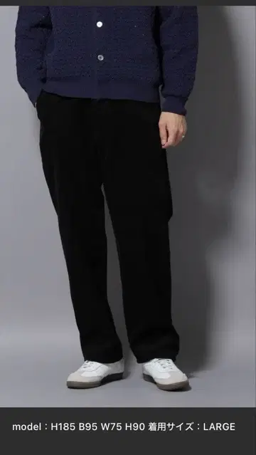 나노유니 코듀로이 이지 배기 팬츠 L 사이즈 블랙