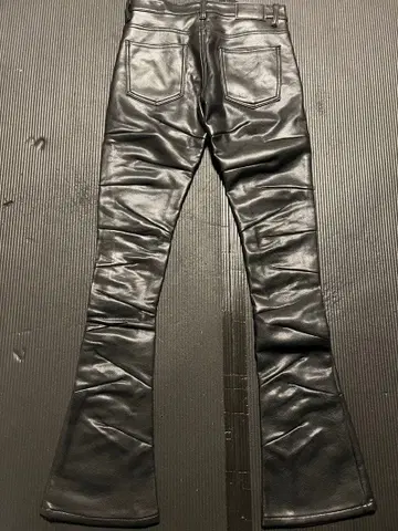 바라바사스 비건 페이크 레더 스키니 플레어 팬츠 30