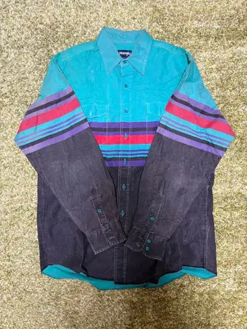 Wrangler 웨스턴 셔츠 80s 보더 그린