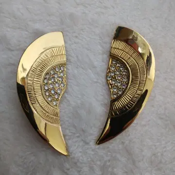 골드 크리스탈 장식 귀찌