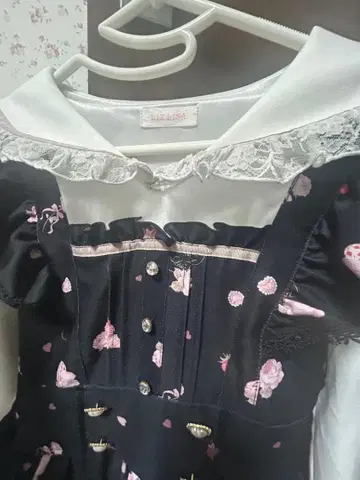 [ LIZLISA ] 애프터눈 티 패턴 블랙