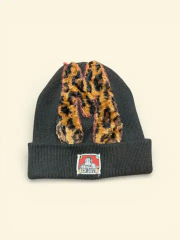 BEN DAVIS 레오파드 무늬 니트 모자