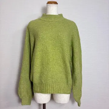 [니코앤드] 모크넥 니트 리브 옐로우 그린 캐주얼 가을/겨울 M