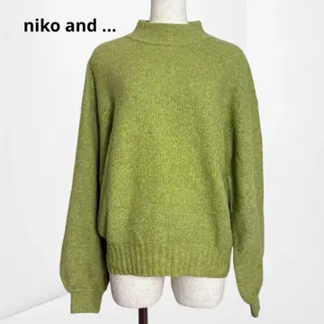 [니코앤드] 모크넥 니트 리브 옐로우 그린 캐주얼 가을/겨울 M