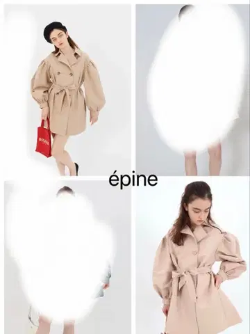 epine 암 볼륨 미니 트렌치 코트 핑크