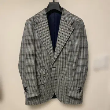 PaulStuart 컬렉션 라인 체크 무늬 테일러드 자켓