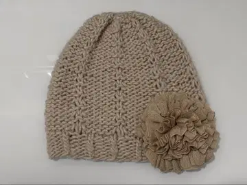 ca4ra 울 알파카 플라워 장식 니트 모자