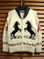 카우친 스웨터 말 패턴 홀스 무늬