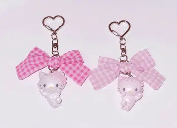 챠미키티 시크릿 키링 쉬폰 리본