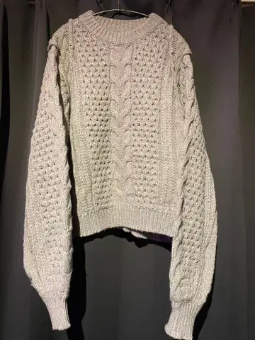 ELLIE 니트 오버 사이즈 드롭 숄더 케이블 니트