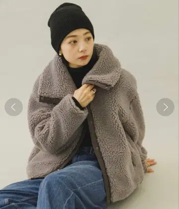 SonnyLabel 스탠드 카라 리버서블 보아 블루종