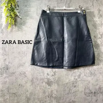 자라 베이직 미니 스커트 인조 가죽 스커트 심플 캐주얼 S