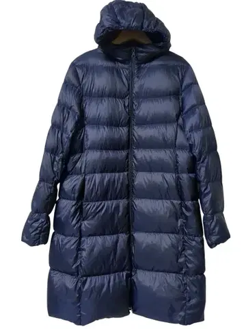 새상품급 XL 사이즈 UNIQLO 후드 부착 롱 다운 자켓 네이비