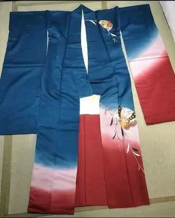 정가 25만 사용 1회만 후리소데 기모노 클리닝 택 포함 청록색