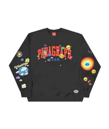 Paragraph 컬러풀 맨투맨 블랙