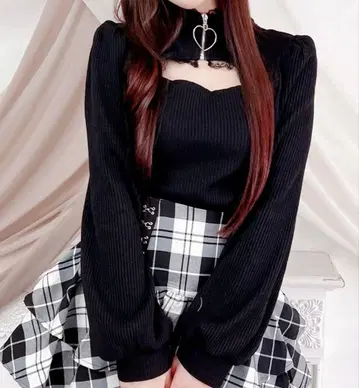 MA*RS 하트 ZIP 골지 상의