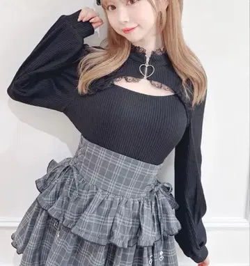 MA*RS 하트 ZIP 골지 상의