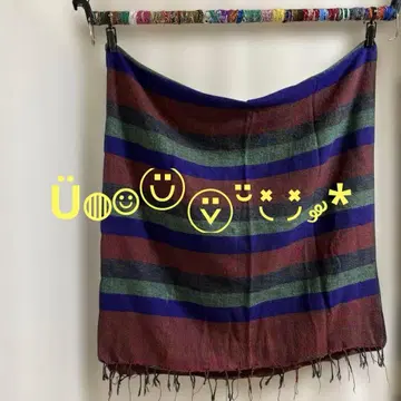 네팔제 아시안 에스닉 민족 기모성 스톨 대형 빈티지 코디