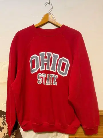 90년대 DISCUS OHIO STATE 맨투맨 러버 프린트 XL